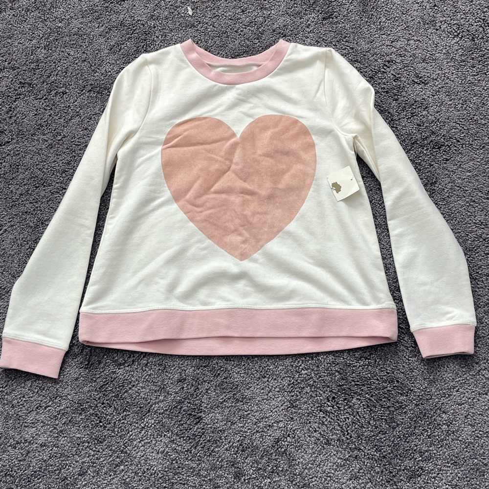 Tucker & Tate girls heart Ivory Sweatshirt Size 8 NEW